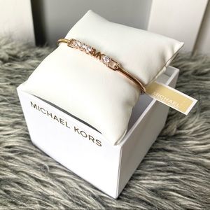 NWT authentic MK rosegold tone logo bracelet